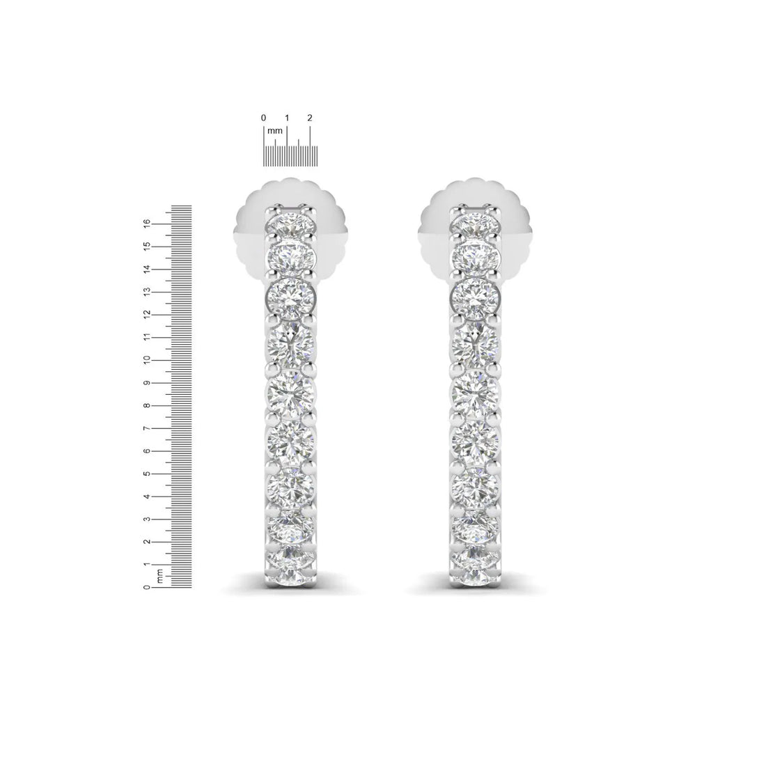 OctaPearl Round Prong Set Lab Grown Diamond Half Hoop Earrings
