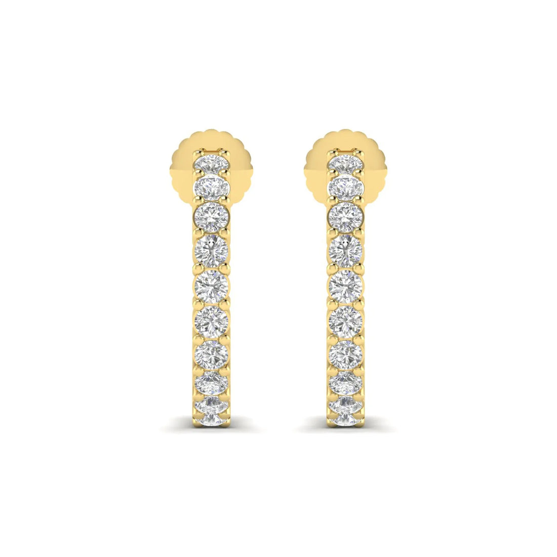 OctaPearl Round Prong Set Lab Grown Diamond Half Hoop Earrings