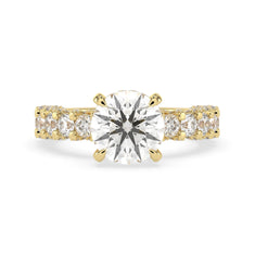 OctaPearl 3.5 ct Round Hidden Halo Lab Grown Diamond Pave Engagement Ring