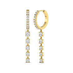 OctaPearl Round Prong Set Lab Grown Diamond Hoop Drop Earrings