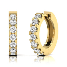 Round Prong Lab Grown Diamond Hoop Earrings