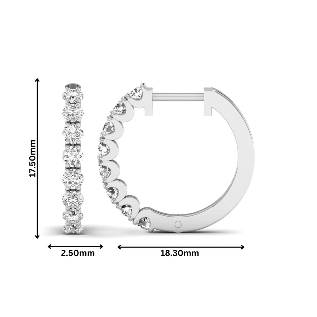 OctaPearl Round Prong Set Lab Grown Diamond Hoop Earrings