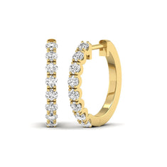 OctaPearl Round Prong Set Lab Grown Diamond Hoop Earrings