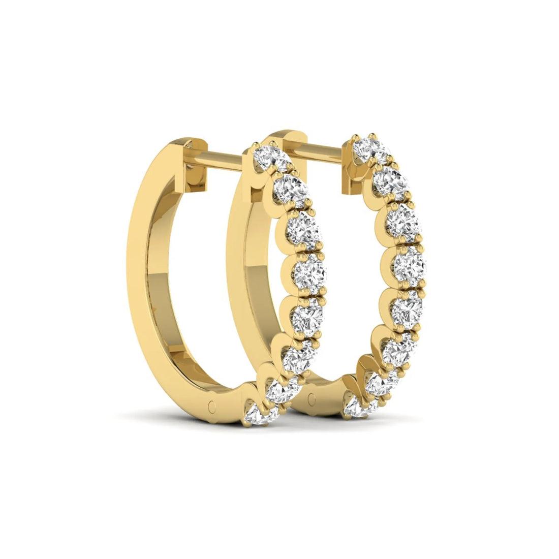 OctaPearl Round Prong Set Lab Grown Diamond Hoop Earrings