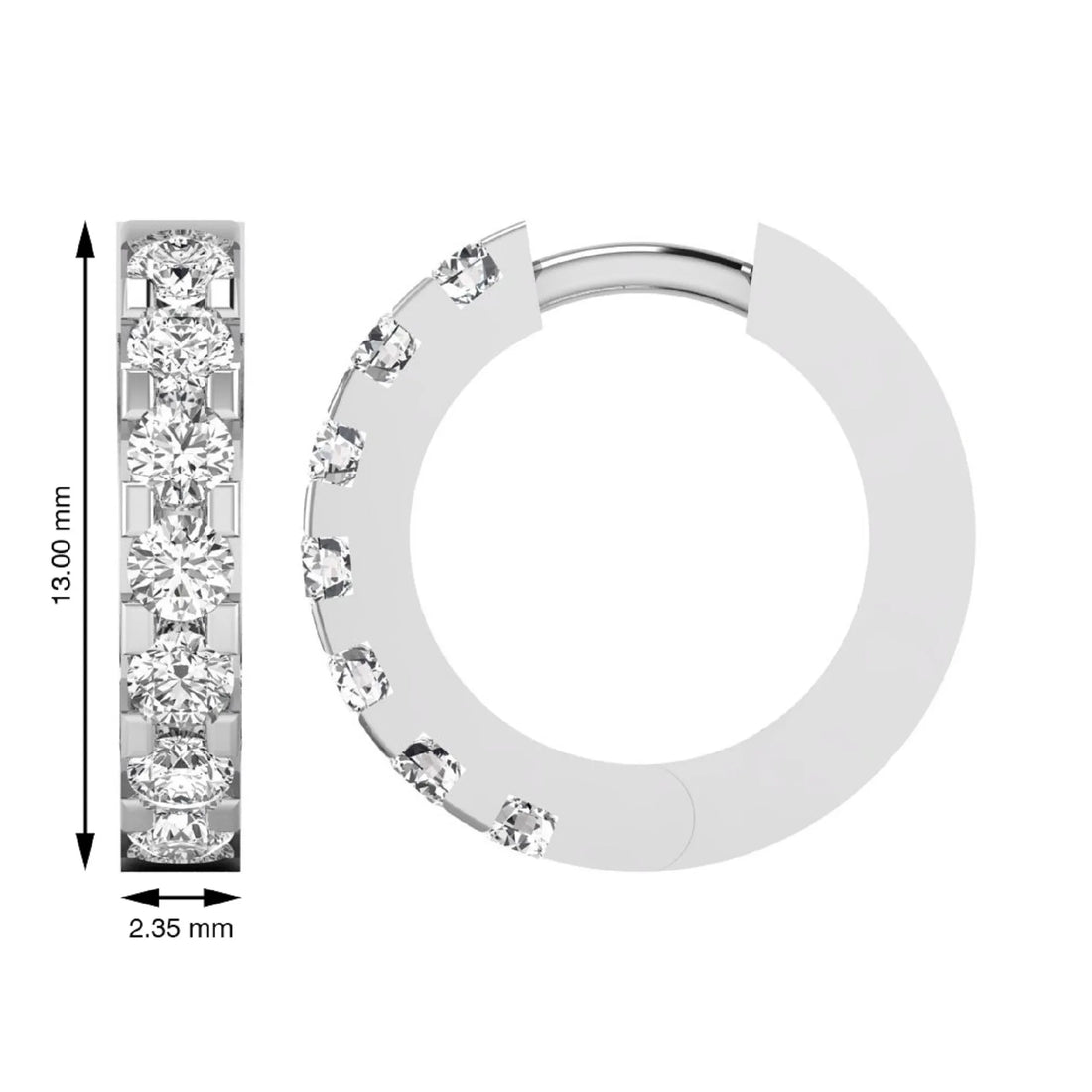 OctaPearl Round Prong Set Lab Grown Diamond Hoop Earrings