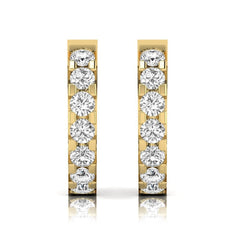 OctaPearl Round Prong Set Lab Grown Diamond Hoop Earrings - alternate view