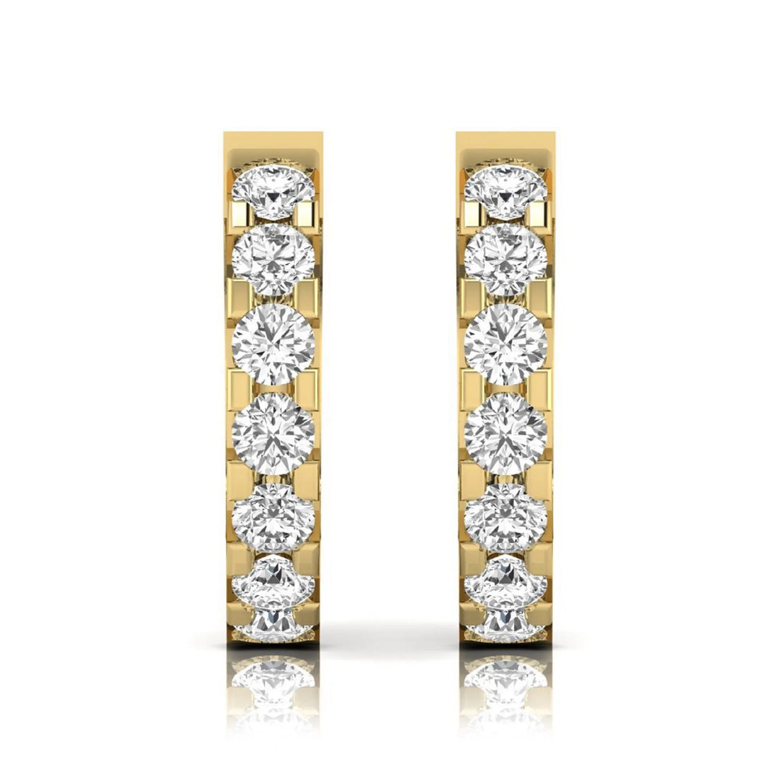 OctaPearl Round Prong Set Lab Grown Diamond Hoop Earrings