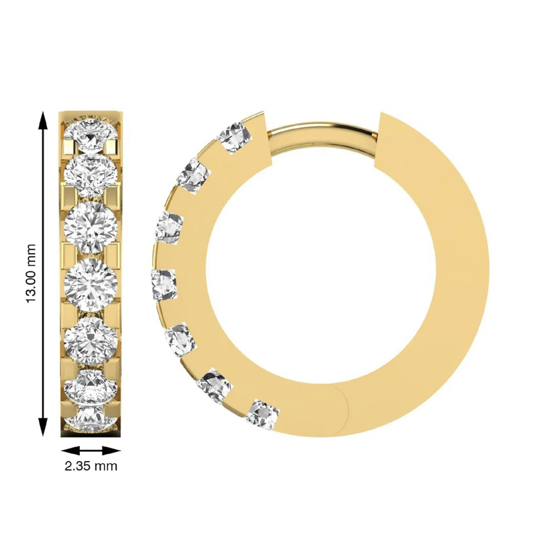 OctaPearl Round Prong Set Lab Grown Diamond Hoop Earrings