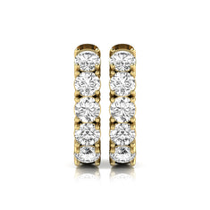 OctaPearl Round Prong Set Lab Grown Diamond Huggie Hoop Earrings - alternate view
