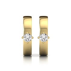 OctaPearl Round Prong Set Lab Grown Diamond Huggie Hoop Earrings - alternate view