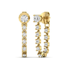 OctaPearl Round Prong Set Lab Grown Diamond Linear Drop Earrings