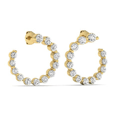 OctaPearl Round Prong Set Lab Grown Diamond Open Hoop Earrings - alternate view