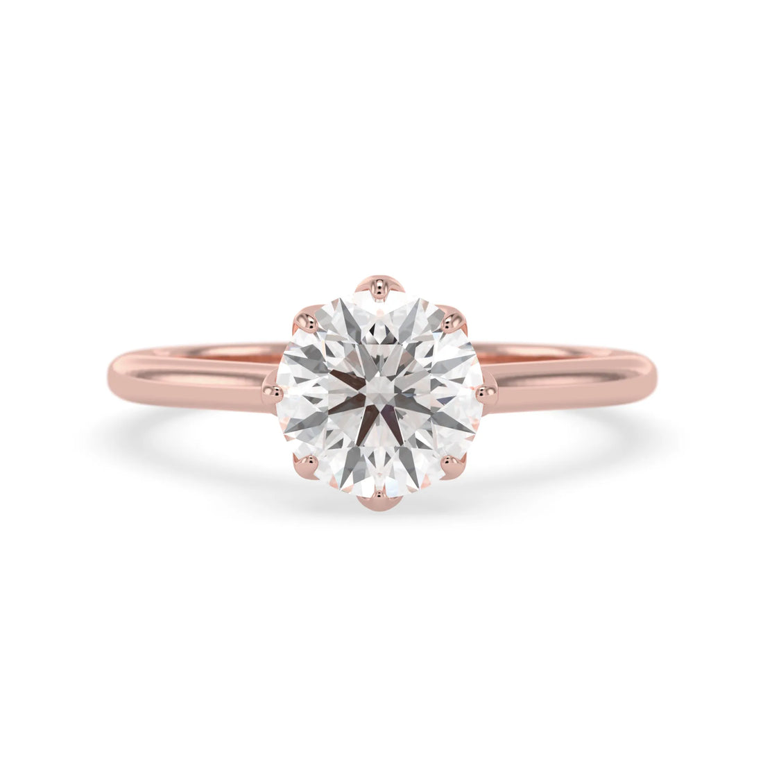 OctaPearl 2 ct Round Cut Lab Grown Diamond Solitaire Engagement Ring