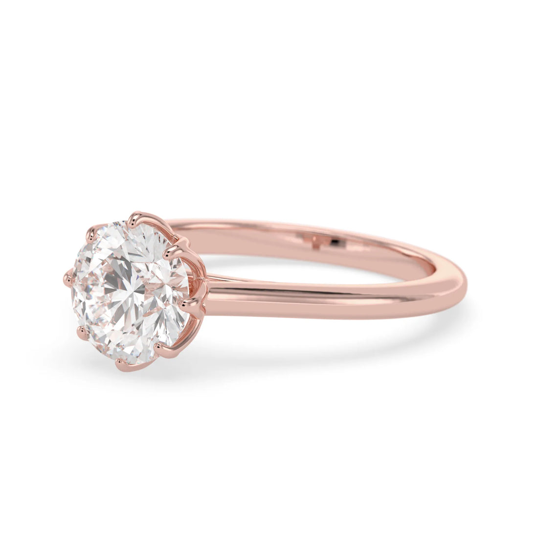 OctaPearl 2 ct Round Cut Lab Grown Diamond Solitaire Engagement Ring