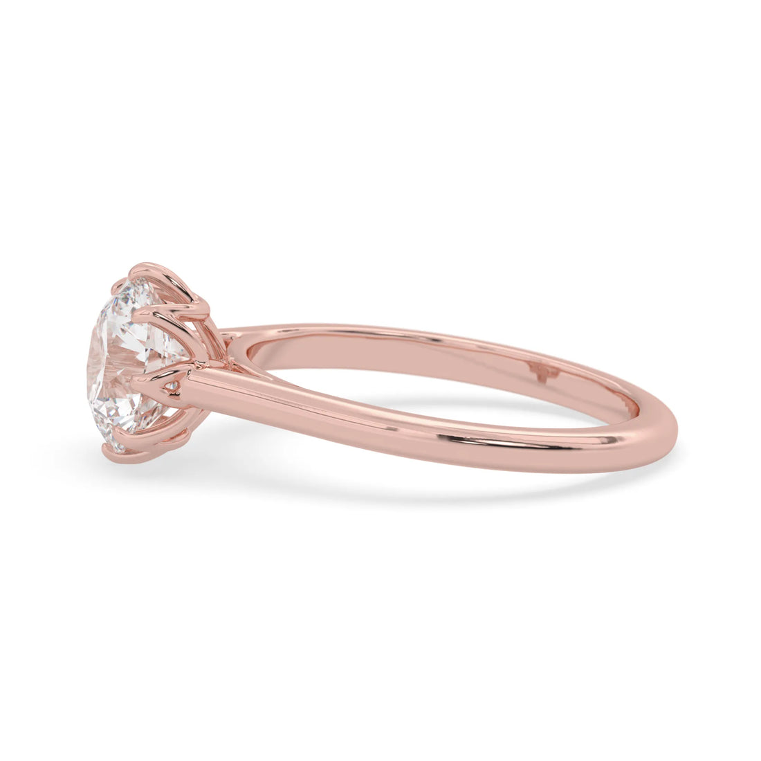OctaPearl 2 ct Round Cut Lab Grown Diamond Solitaire Engagement Ring
