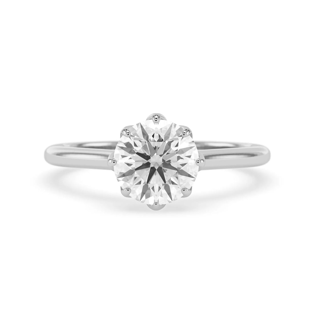 OctaPearl 2 ct Round Cut Lab Grown Diamond Solitaire Engagement Ring
