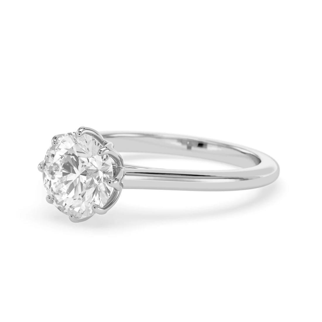 OctaPearl 2 ct Round Cut Lab Grown Diamond Solitaire Engagement Ring