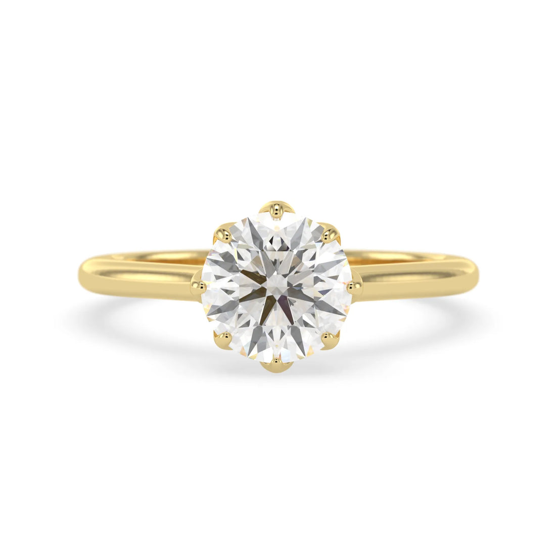 OctaPearl 2 ct Round Cut Lab Grown Diamond Solitaire Engagement Ring