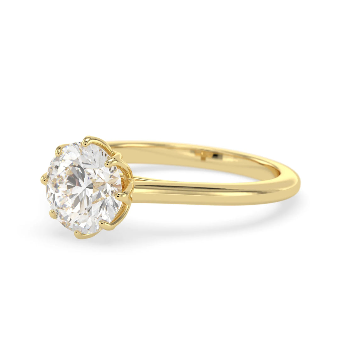 OctaPearl 2 ct Round Cut Lab Grown Diamond Solitaire Engagement Ring