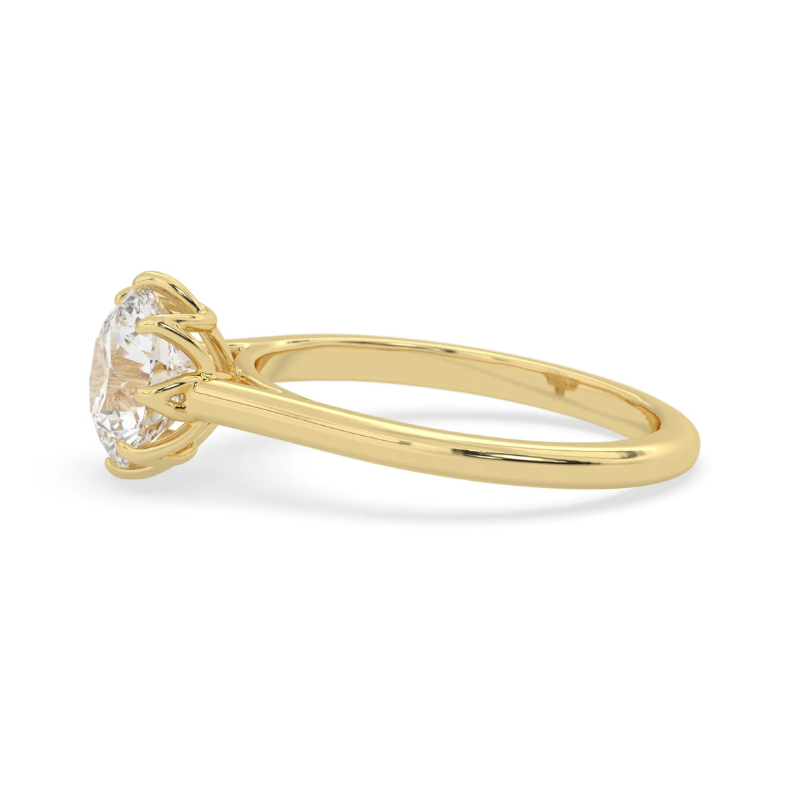 OctaPearl 2 ct Round Cut Lab Grown Diamond Solitaire Engagement Ring