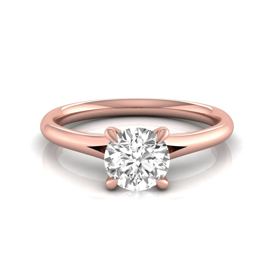 OctaPearl Round Prong Set Lab Grown Diamond Solitaire Engagement Ring