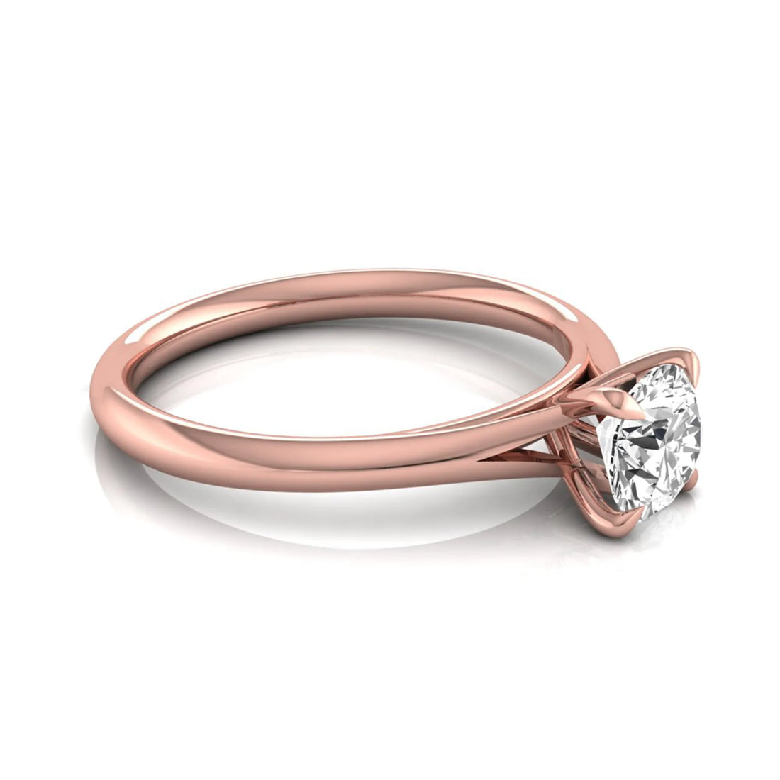 OctaPearl Round Prong Set Lab Grown Diamond Solitaire Engagement Ring