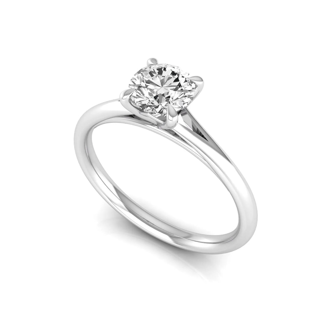 OctaPearl Round Prong Set Lab Grown Diamond Solitaire Engagement Ring