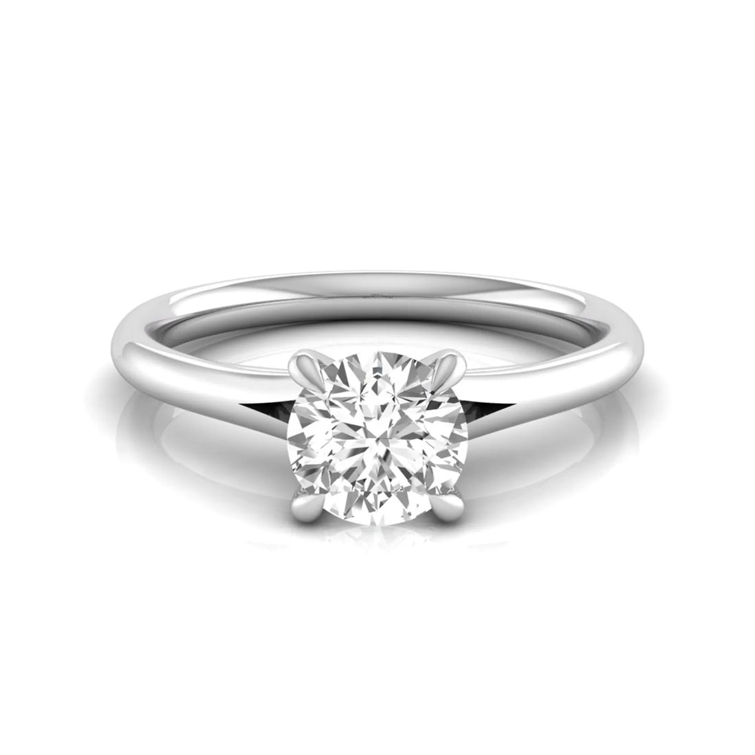 OctaPearl Round Prong Set Lab Grown Diamond Solitaire Engagement Ring