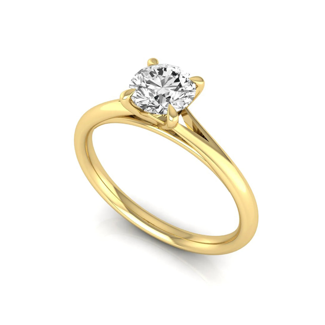 OctaPearl Round Prong Set Lab Grown Diamond Solitaire Engagement Ring