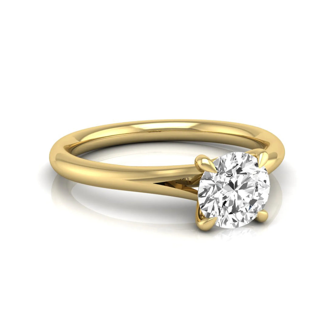 OctaPearl Round Prong Set Lab Grown Diamond Solitaire Engagement Ring