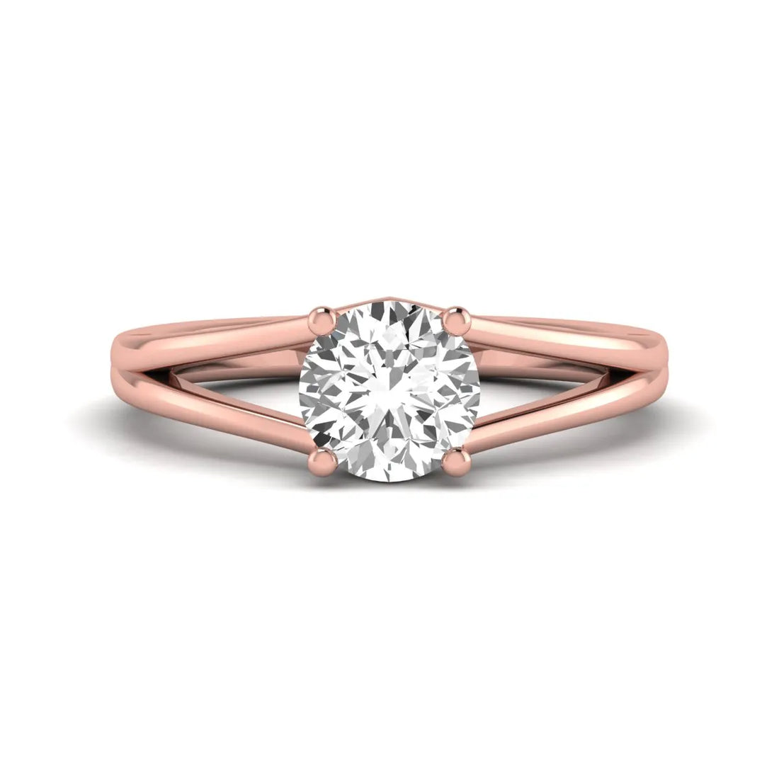 OctaPearl 1.5 ct Round Prong Set Lab Grown Diamond Solitaire Split Shank Engagement Ring
