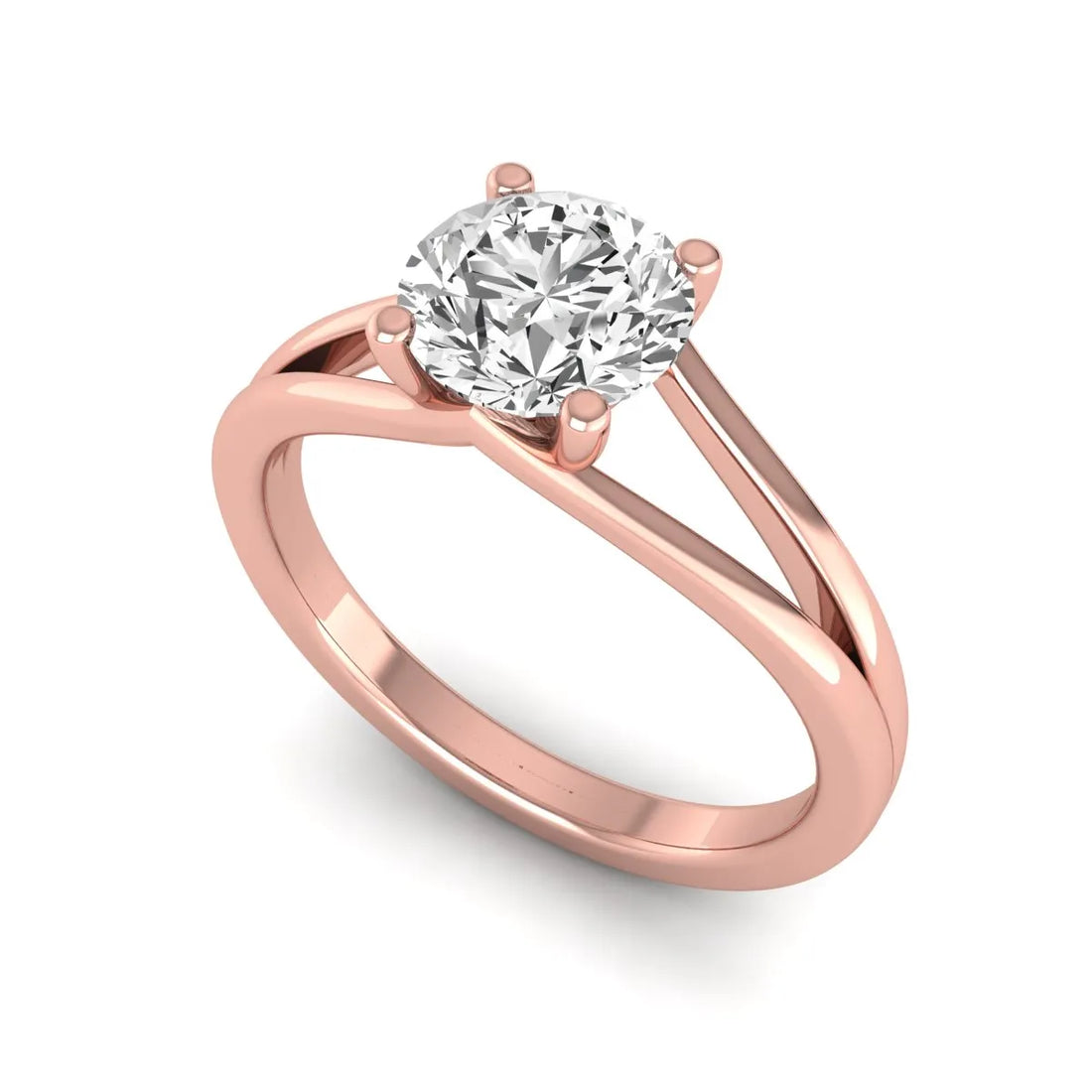 OctaPearl 1.5 ct Round Prong Set Lab Grown Diamond Solitaire Split Shank Engagement Ring