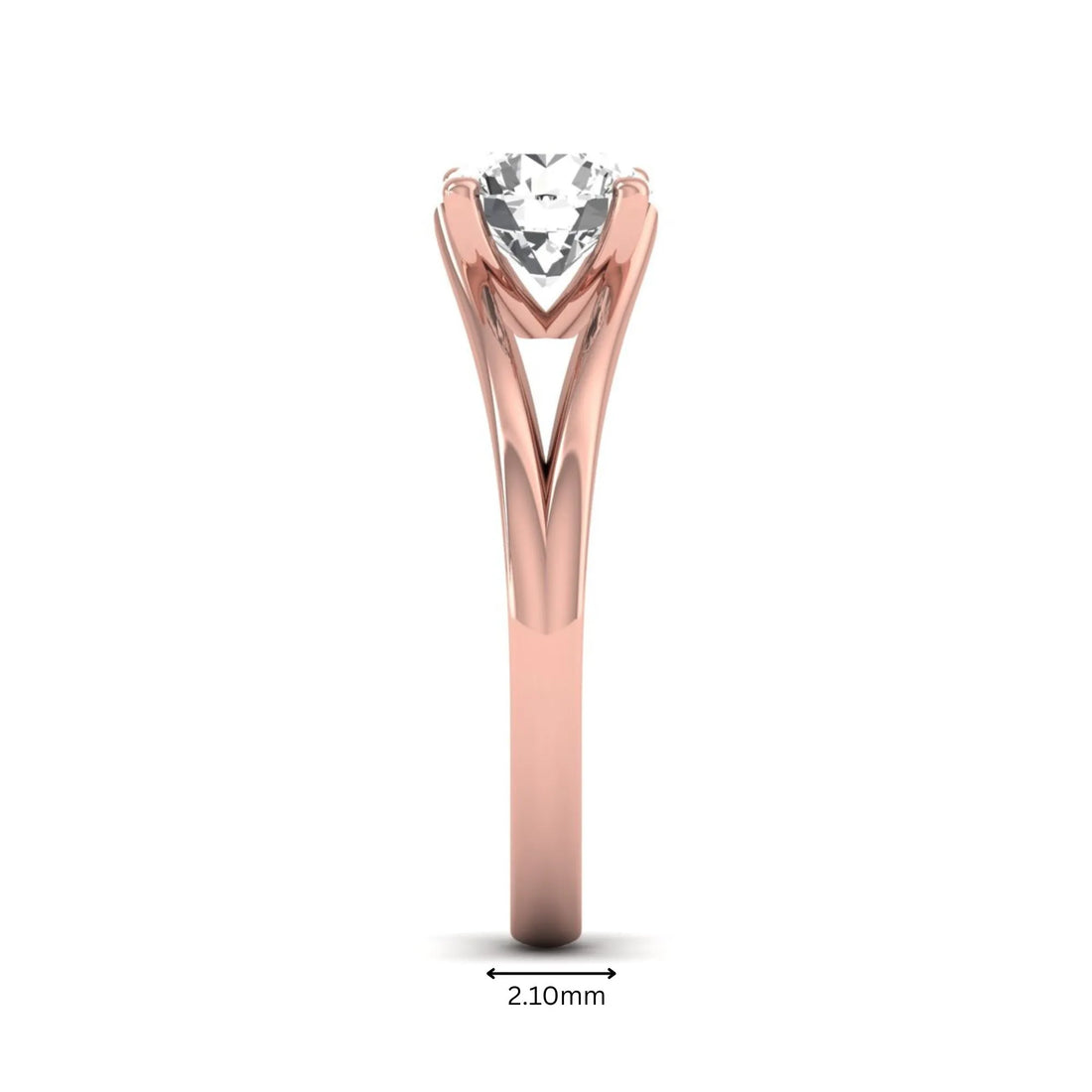 OctaPearl 1.5 ct Round Prong Set Lab Grown Diamond Solitaire Split Shank Engagement Ring