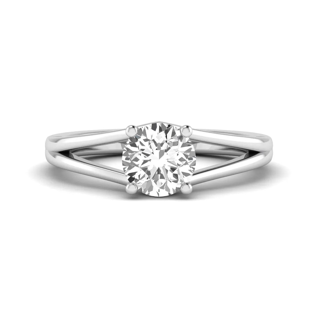 OctaPearl 1.5 ct Round Prong Set Lab Grown Diamond Solitaire Split Shank Engagement Ring