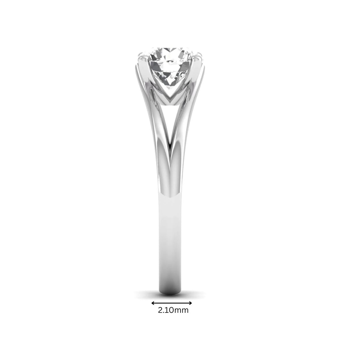 OctaPearl 1.5 ct Round Prong Set Lab Grown Diamond Solitaire Split Shank Engagement Ring