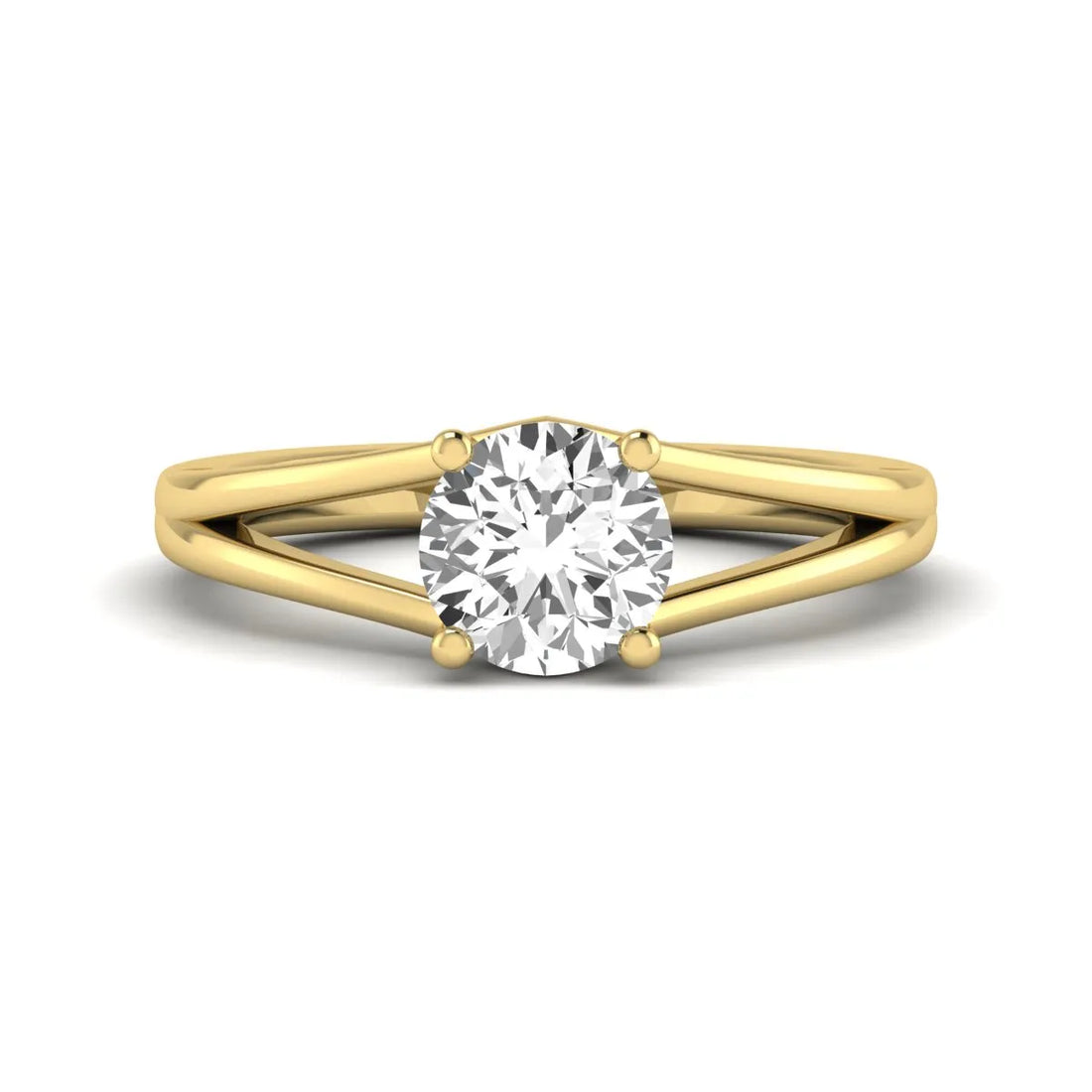 OctaPearl 1.5 ct Round Prong Set Lab Grown Diamond Solitaire Split Shank Engagement Ring