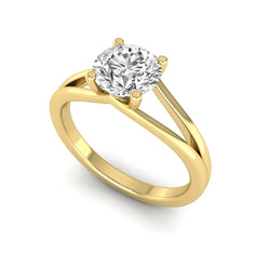 OctaPearl 1.5 ct Round Prong Set Lab Grown Diamond Solitaire Split Shank Engagement Ring - alternate view