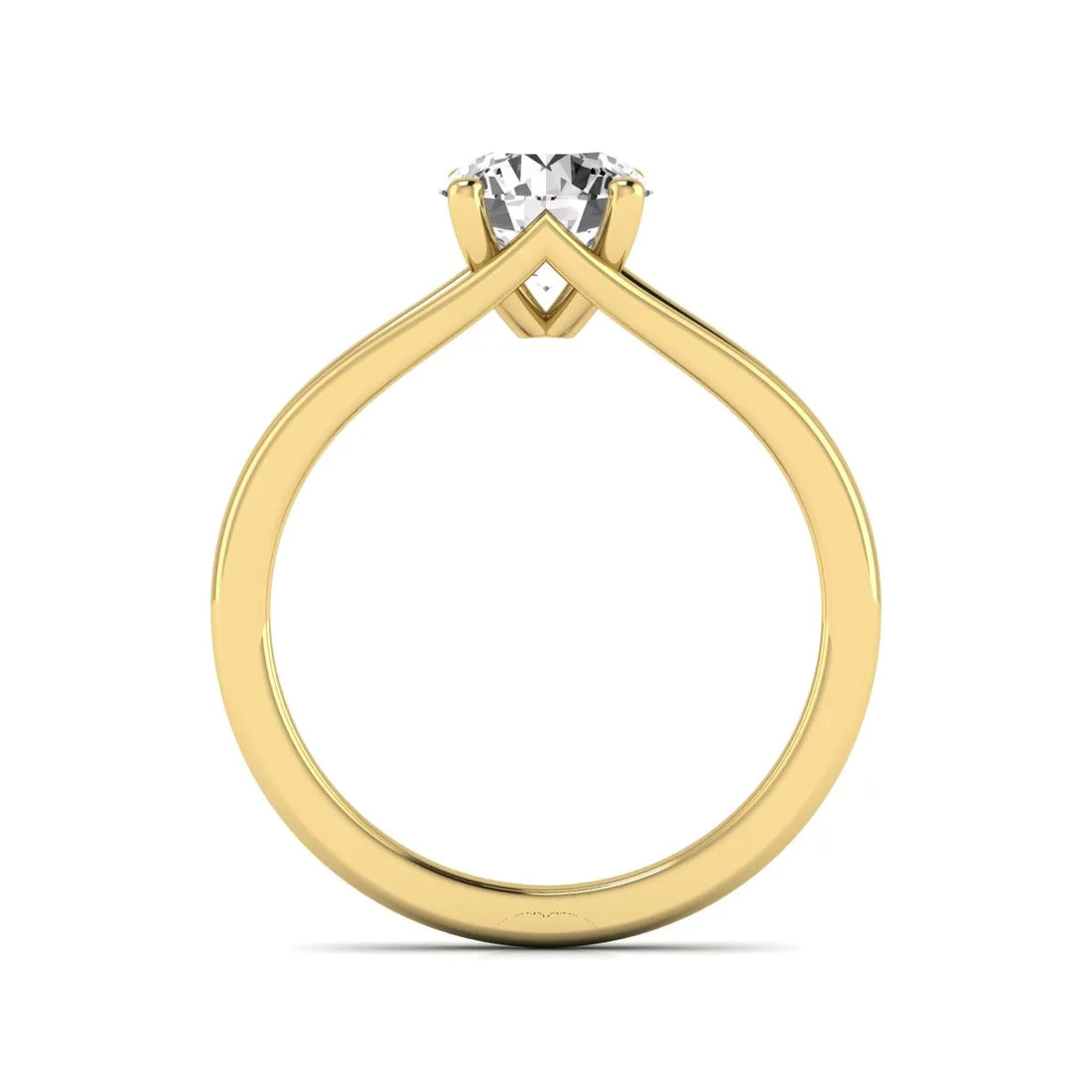 OctaPearl 1.5 ct Round Prong Set Lab Grown Diamond Solitaire Split Shank Engagement Ring