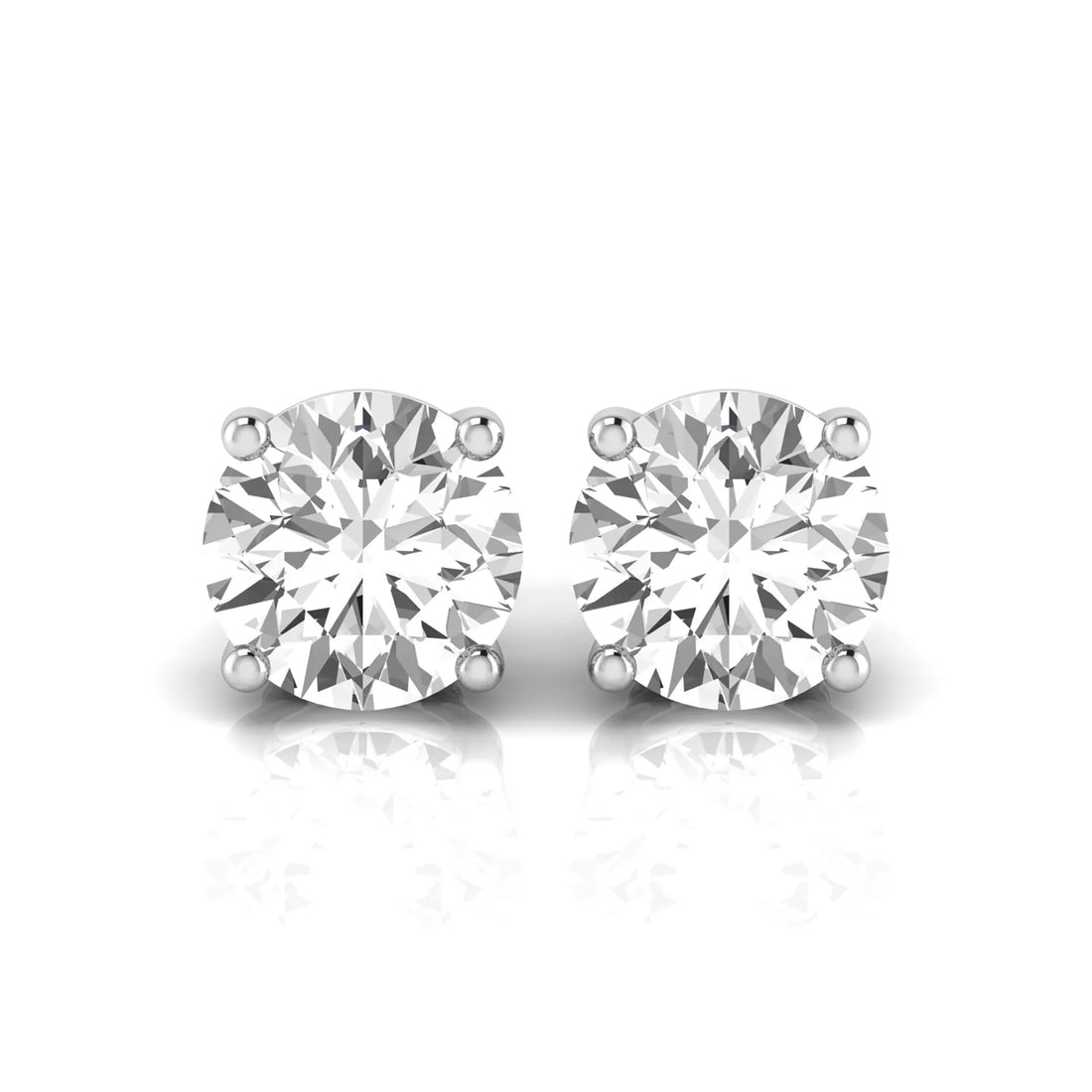 OctaPearl Round Prong Set Lab Grown Diamond Stud Earrings