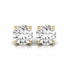 OctaPearl Round Prong Set Lab Grown Diamond Stud Earrings