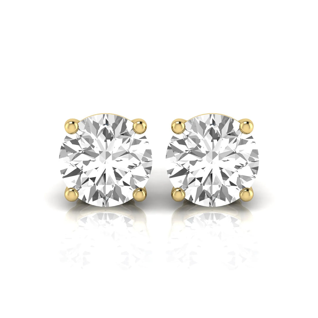 OctaPearl Round Prong Set Lab Grown Diamond Stud Earrings