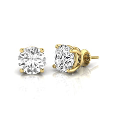 OctaPearl Round Prong Set Lab Grown Diamond Stud Earrings - alternate view