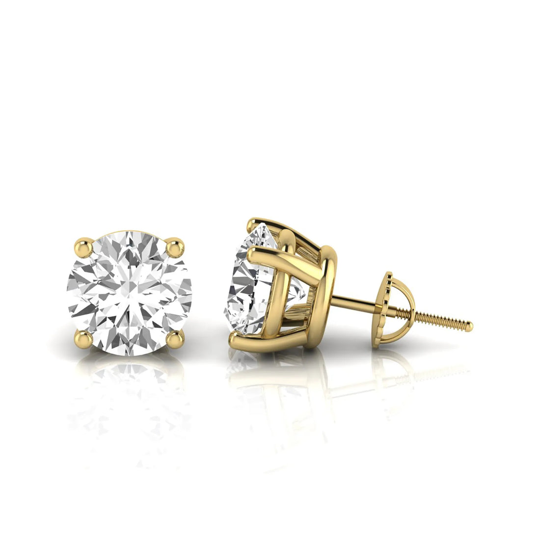 OctaPearl Round Prong Set Lab Grown Diamond Stud Earrings