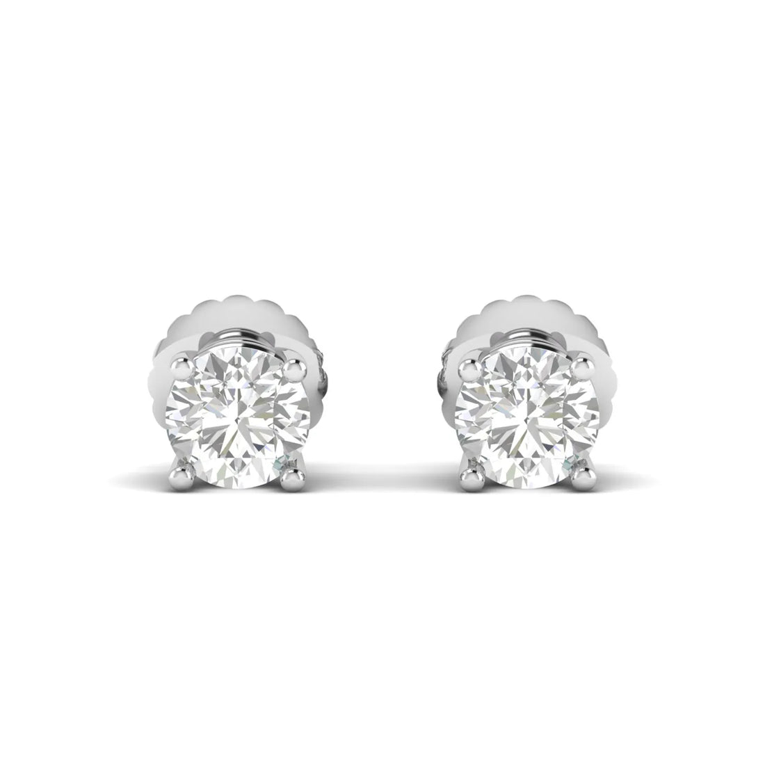 OctaPearl Round Prong Set Lab Grown Diamond Stud Earrings