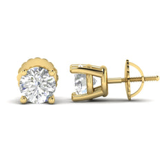 OctaPearl Round Prong Set Lab Grown Diamond Stud Earrings