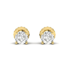 OctaPearl Round Prong Set Lab Grown Diamond Stud Earrings - alternate view