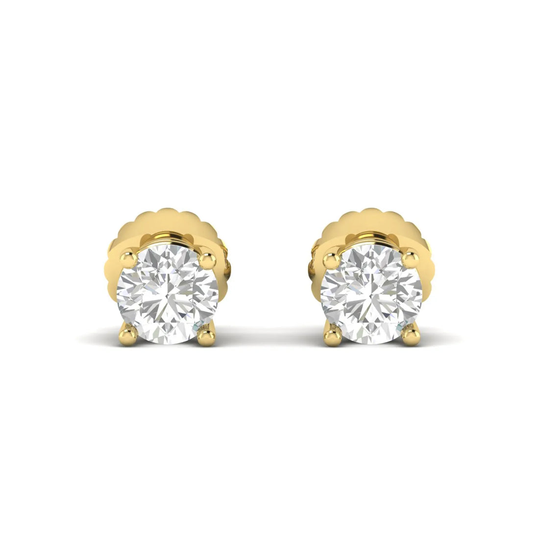 OctaPearl Round Prong Set Lab Grown Diamond Stud Earrings