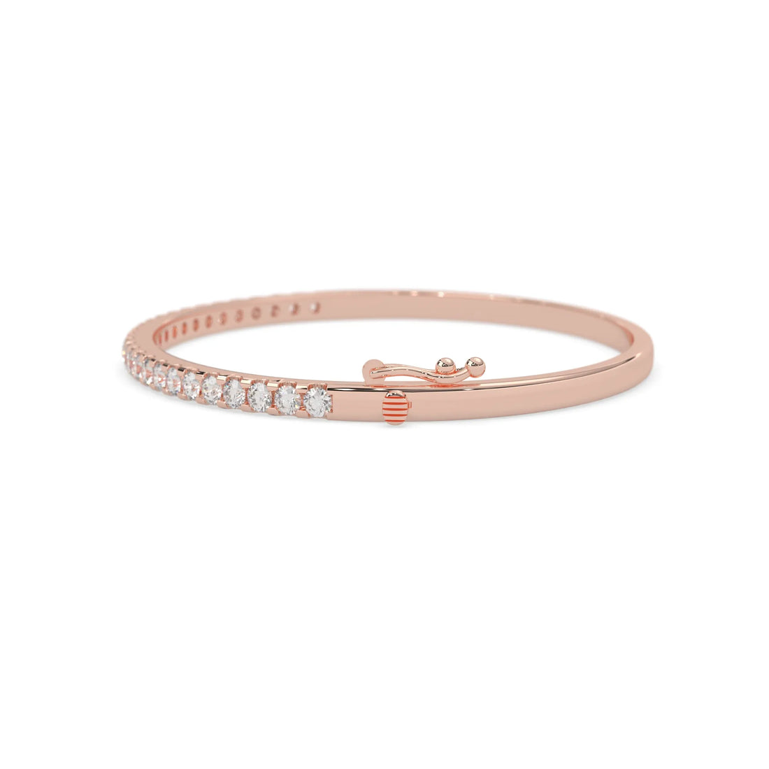 OctaPearl Round Prong Set Lab Grown Diamond Tennis Bangle Bracelet