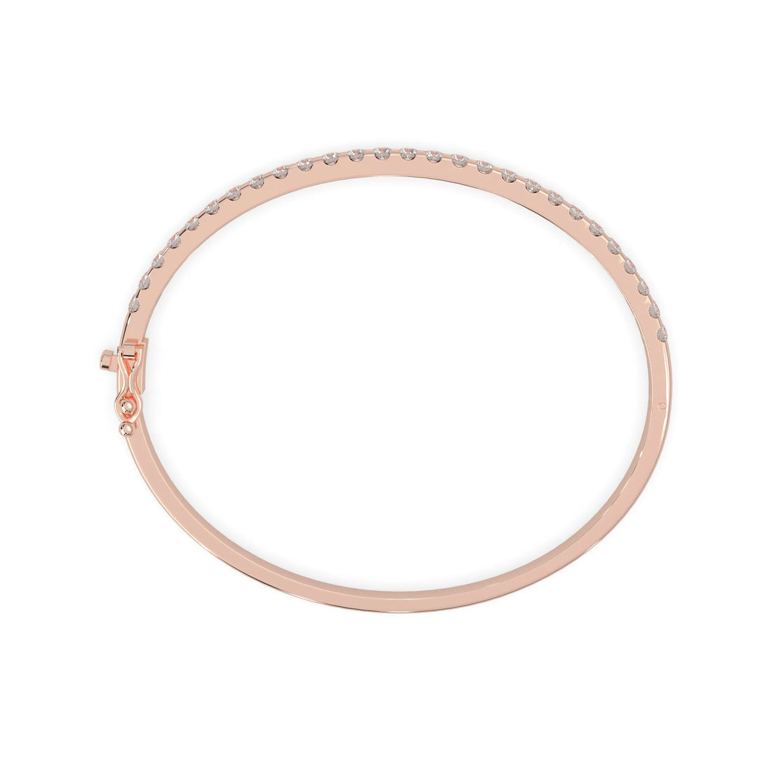 OctaPearl Round Prong Set Lab Grown Diamond Tennis Bangle Bracelet