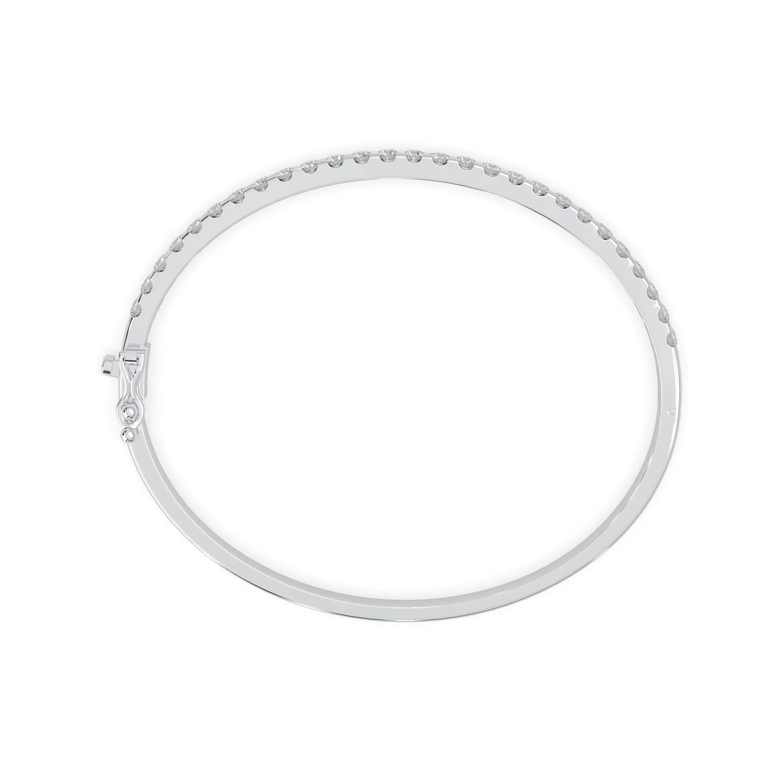 OctaPearl Round Prong Set Lab Grown Diamond Tennis Bangle Bracelet